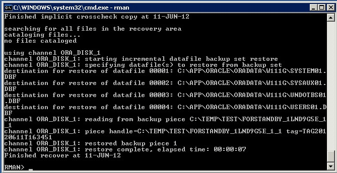 How to restore tablespace from rman backup